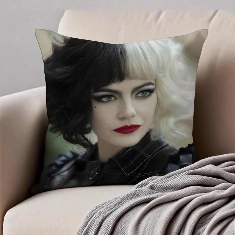 Actress EEmma Stone Cushion Cover Pillowcase Antidustmite Invisible Zipper Short Plush Sofa Cushion