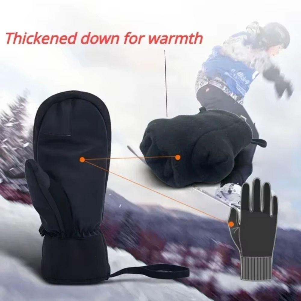Waterproof Skiing Gloves Thermal Thick Snow Gloves Camping Outdoor Ski Mittens  Snowmobile
