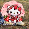 1PC Strawberry Hello Kitty Umbrella-8-Rib Reinforced, Automatic Open, Lightweight & Durable, Cute Fashion Accessory for Outdoor-P31