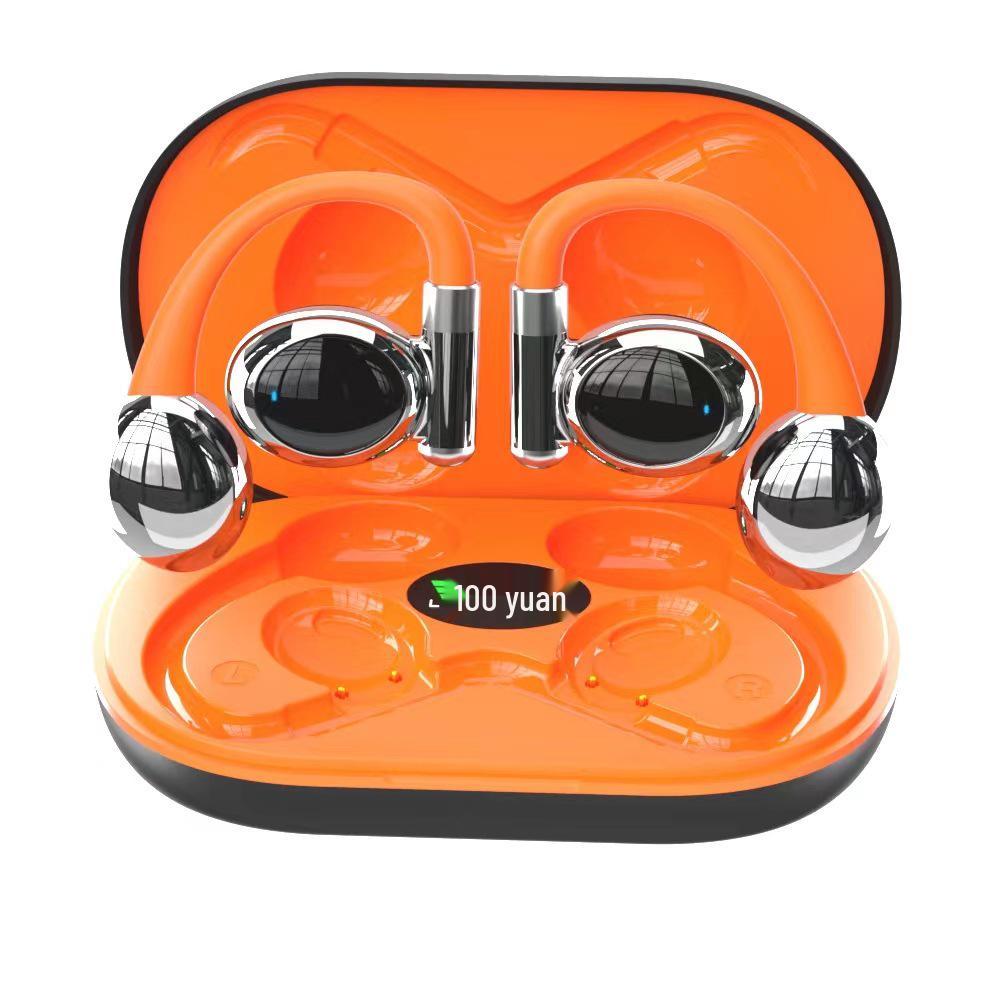 

New OWS Open-Ear Wireless Bluetooth Earbuds with ENC, Dual Microphone, Noise Cancellation, Long Battery Life, and Ideal for Sports. чорний/помаранчевий
