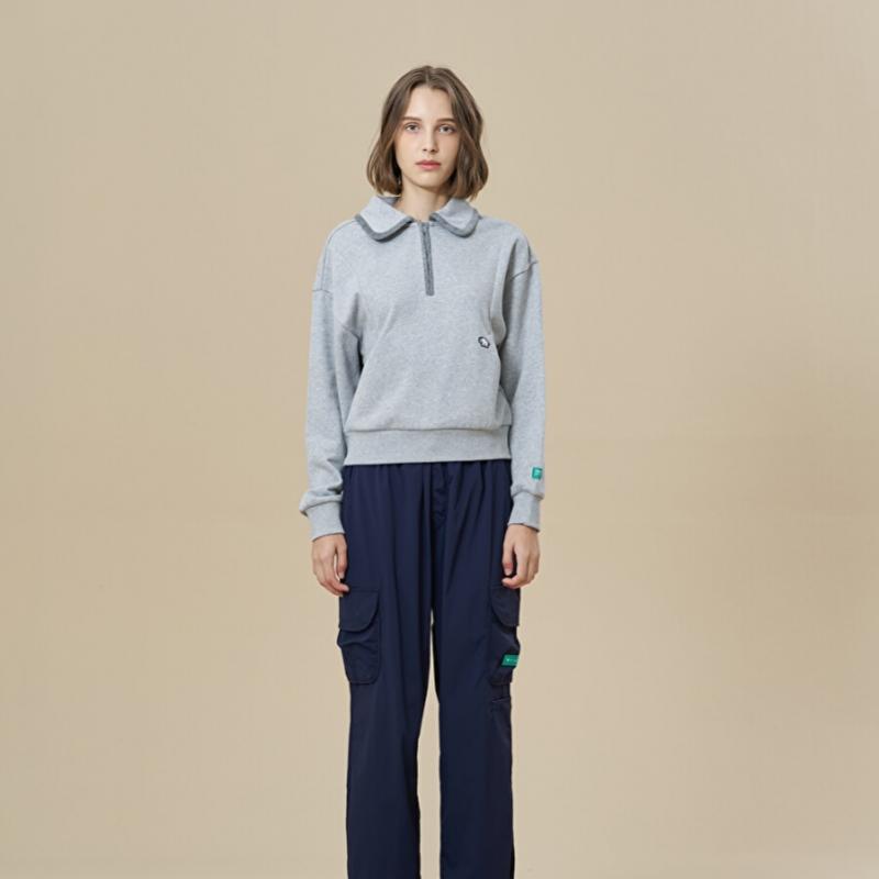 Bbc Earth Women S Half Zip SweatShirt  Gray  23fw