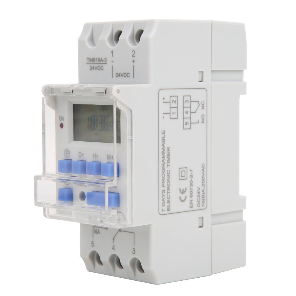 TM919A 3 24V DC 16A LCD 7 Days Programmable Digital Timer Switches
