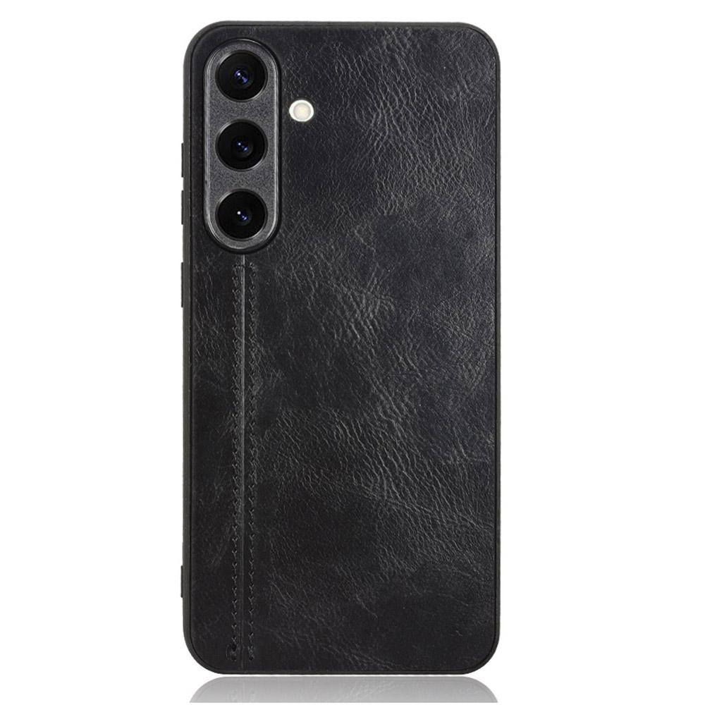

For Samsung Galaxy S25+ Case Leather+TPU+PC Phone Cover Stitching Line Blue