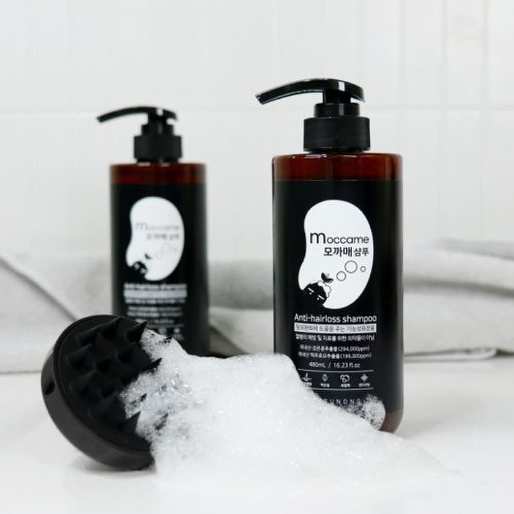 Purnong Mokkamae Schwarzbohnenbierhefe Haarausfall Linderung Shampoo 480ml 3er-Pack