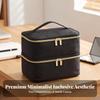 Double-Layer Storage Bag Lightweight Makeup with Handle Boxy for Travel