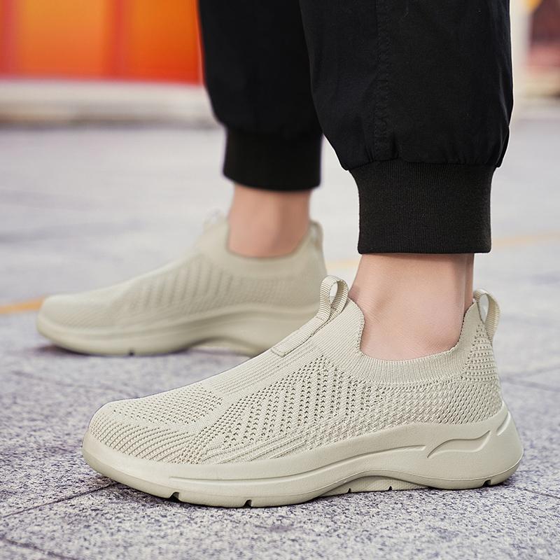 Large Size Men's Shoes Summer New Fly-woven Mesh Socks Mouth Running Shoes Lazy Foot Cover Casual Sports Shoes