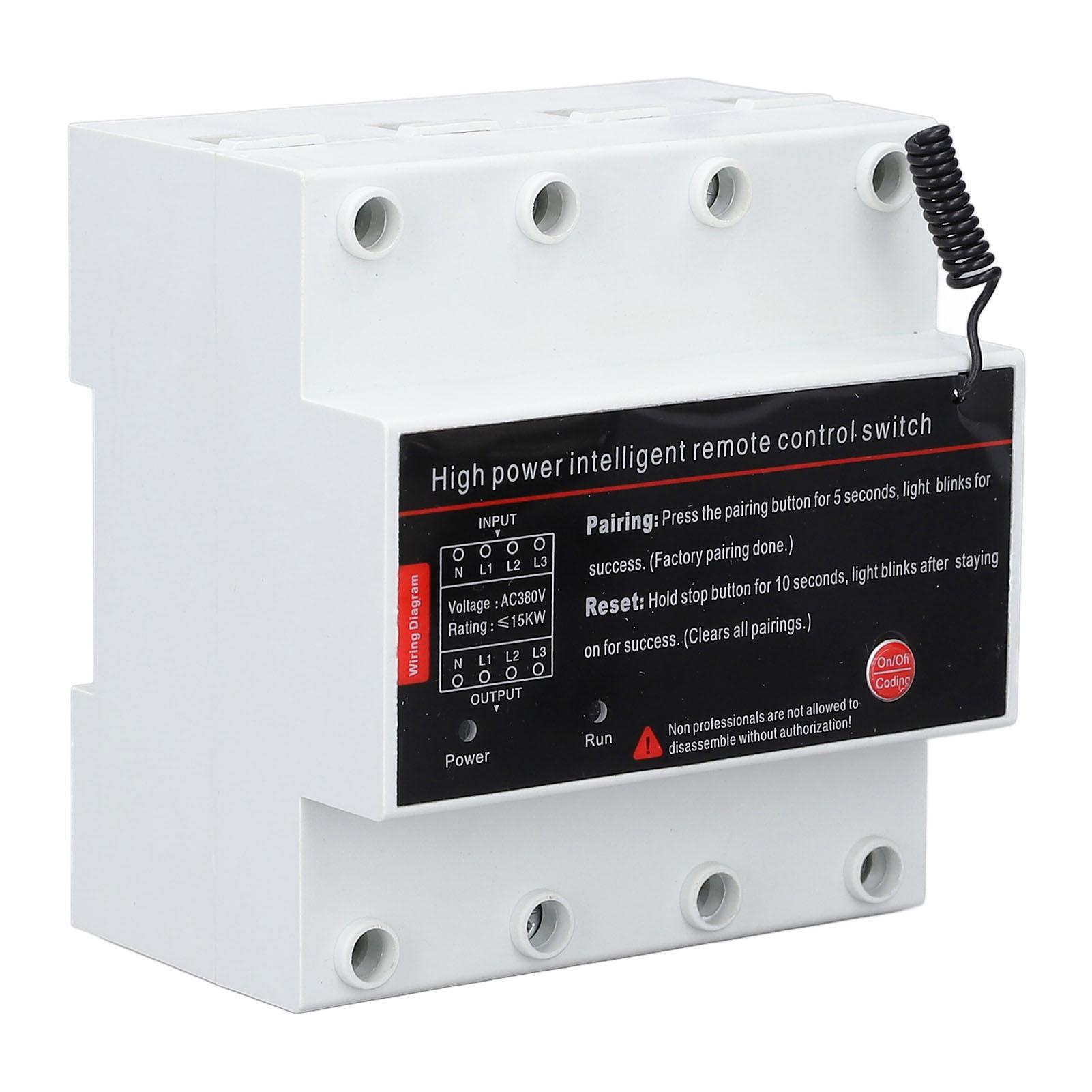 

AC380V Remote Control Switch 3 Phase 3KM Long Distance Intelligent Power Switch for Pump Motor Garage Door білий