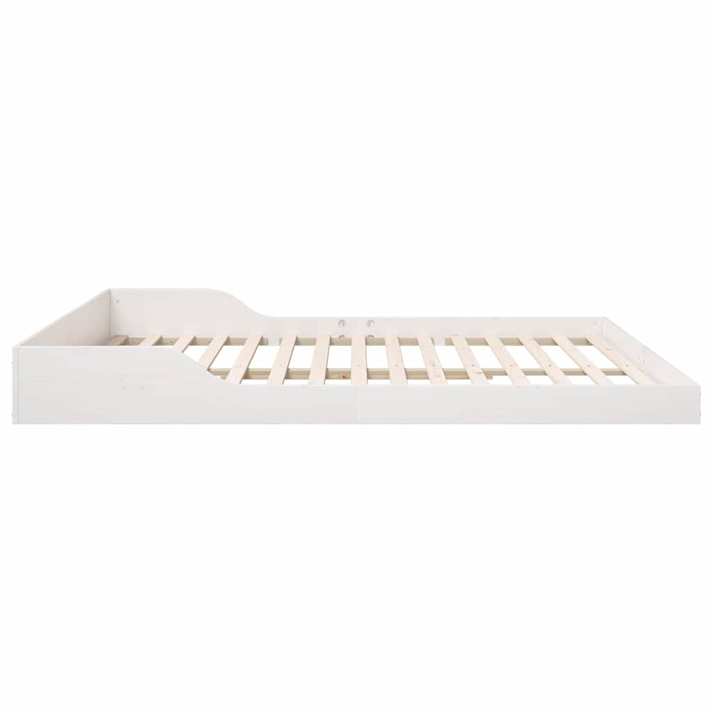 White Bed Frame 180 x 220 cm Solid Pine Wood
