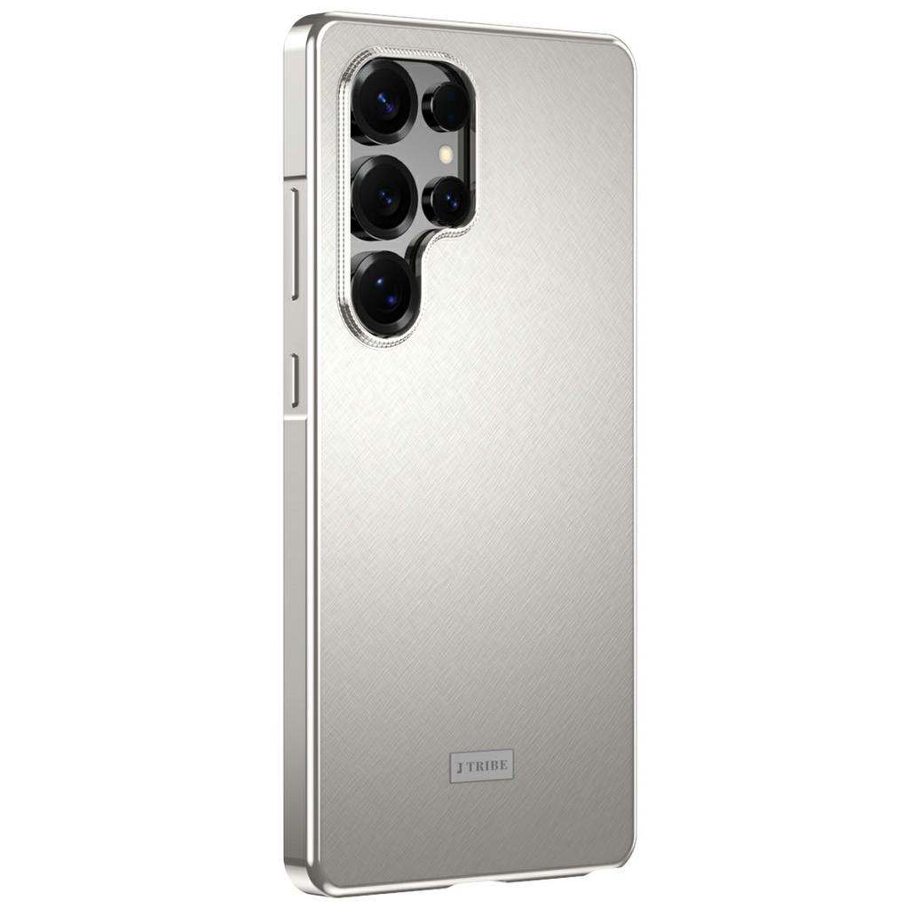 For Samsung Galaxy S25 Ultra Case Brocade Texture Anti Drop Alloy Magnetic Frame PC Phone Back Cover