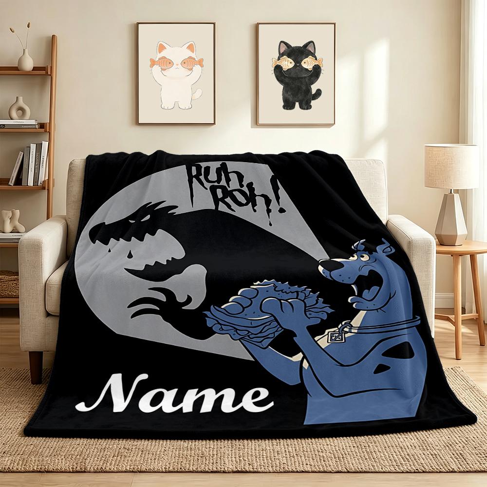 Custom Name Scooby Doo Adventure Flannel Blanket Throw Blanket Soft Warm Sofa Bed home Decor Unique Gift