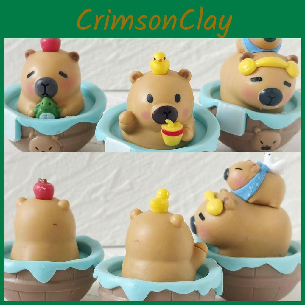 Bathing Capybara Tumbler Toy Pvc Action Figures Model Decoration Gifts Kids