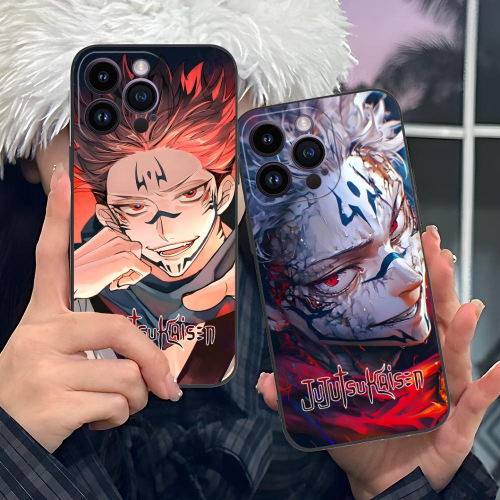Jujutsu Kaisen Sukuna Mobilskal för iPhone 17 16 15 14 13 12 11 X XR XS 8 7 Pro Max Plus Mini Färgskal Skydd Fint