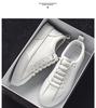 Fashion 2024 New Men's Spring and Autumn Sports Leisure Board Shoes One Step Comfortable Flat Leather Shoes White Trendy Shoes