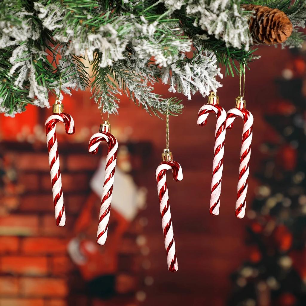 6/12/18 Pcs Candy Cane Christmas Decorations, Holiday Party Supplies for Christmas Tree Decoration