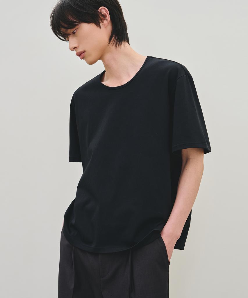 ROTEMBER [Fashion Planet X Rotember] [2Pack] Supima Cotton U-Neck Crop Half T-Shirt