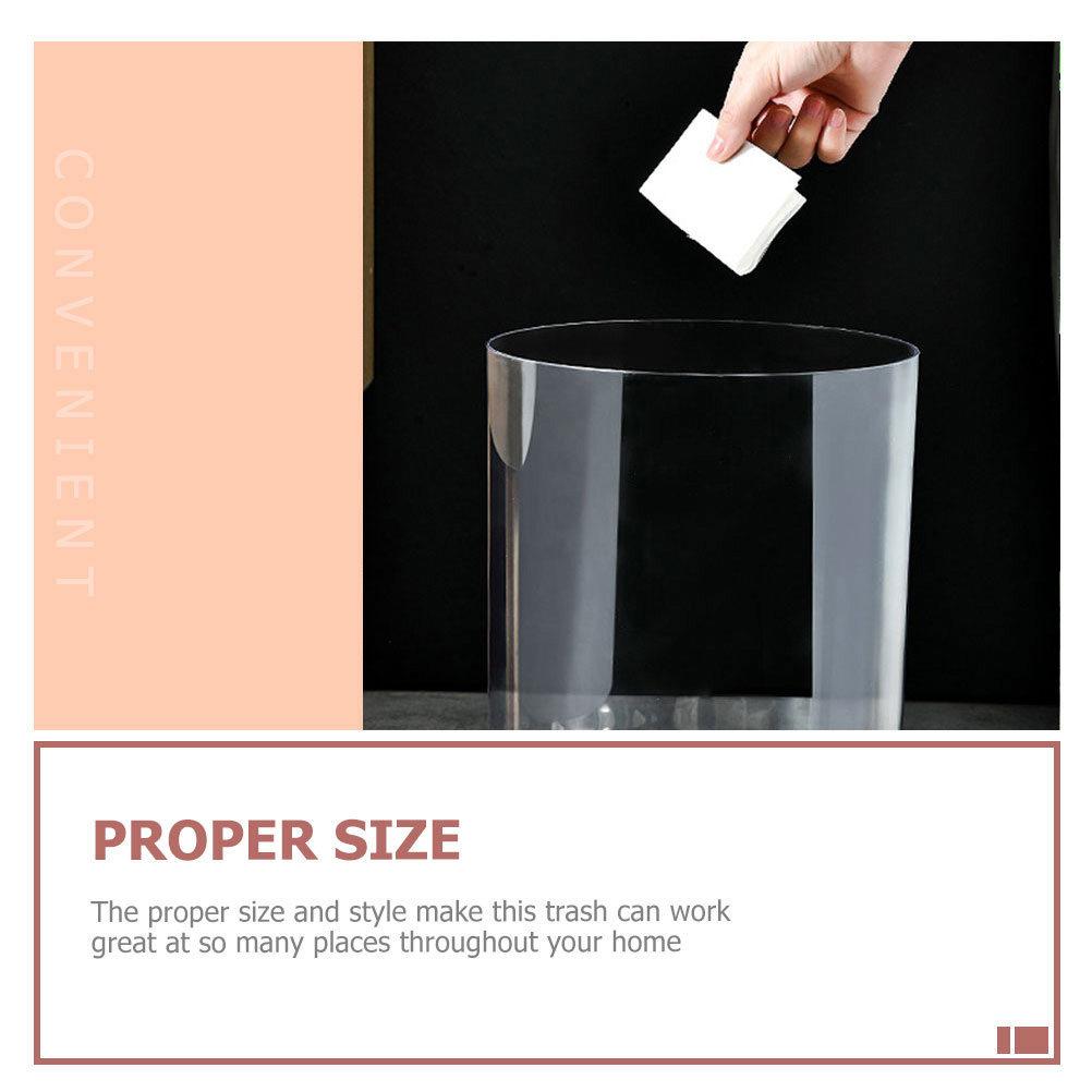 Clear Trash Can Large Capacity Household Garbage Bucket for Bedroom Living Room Office Multi Function Waste Basket