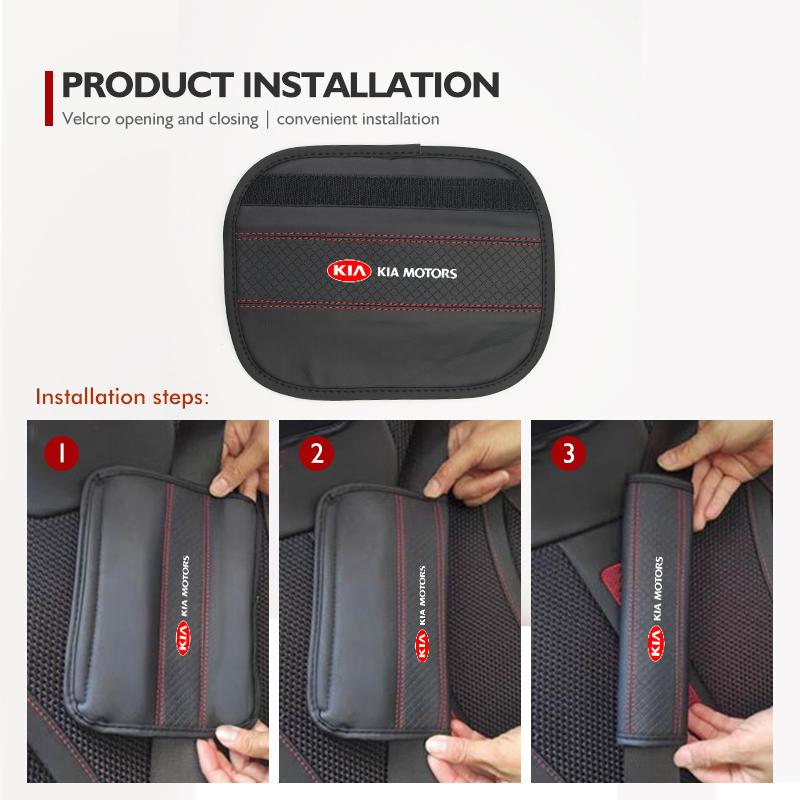 ABF3 Leather Car Safety Belt Cover Protector Pads Accessories For KIA Ceed Sportage Rio K5 K2 Optima Cerato Venga Sedona