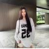 Women's O Neck Long Sleeve T-Shirt Loose Fit Casual Vintage Off Shoulder Letter Print Top