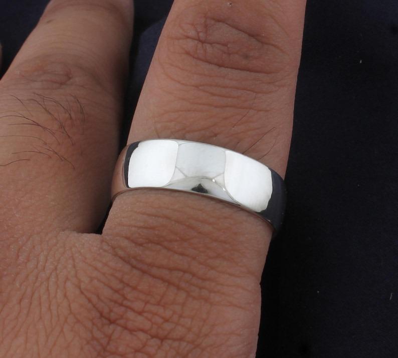 Solid 925 Sterling Silver Plain Silver Band Ring Handmade Designer Ring Boho Ring Unisex Gift Statement Ring
