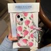 Pink Line Rose for iPhone17ProMax Phone Case 17 Apple 16/15 Matte 14 Large Hole 13
