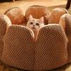 Dog Puppy Flower Bed Round Base Detachable Cushion Sofa for Small to Medium Pet Creative Pet Bed Cute Nest