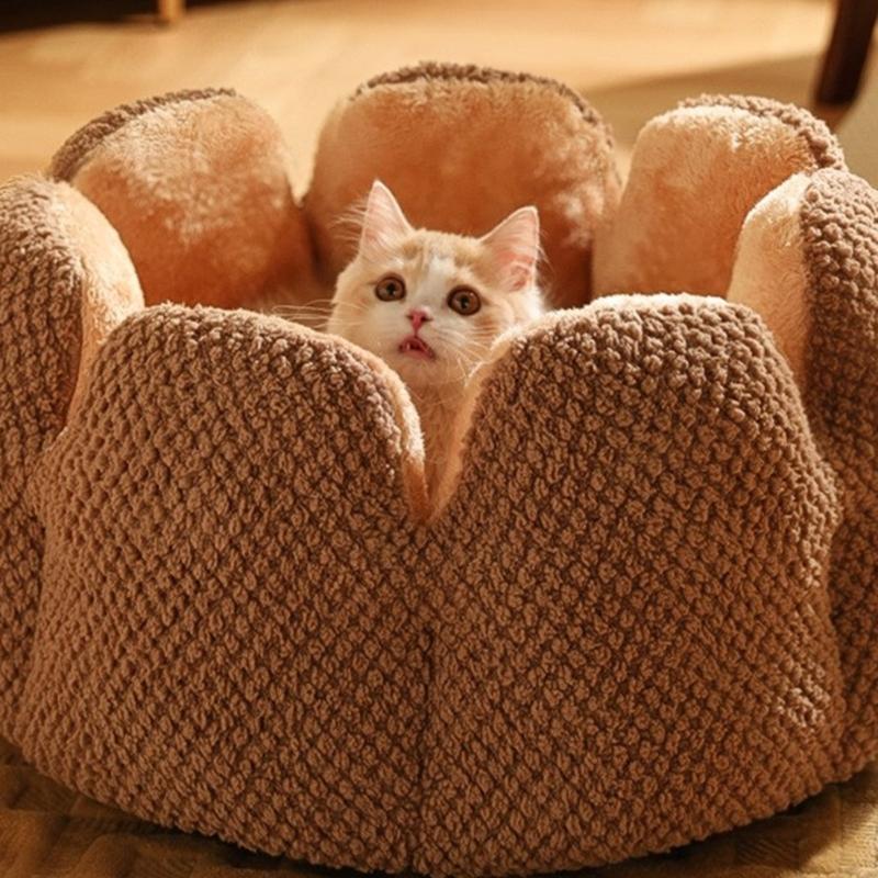 Dog Puppy Flower Bed Round Base Detachable Cushion Sofa for Small to Medium Pet Creative Pet Bed Cute Nest