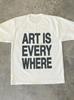 Summer Unisexs White Casual Letter Printed Round Neck Tshirt Street Neutral 100 Pure Cotton Soft Breathable Short Sleeved Shirt
