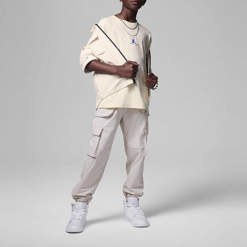 Jordan MJ Flight MVP Logo Print Casual Short Sleeve T-Shirt Kids Tops Coconut-Milk FV2829-113