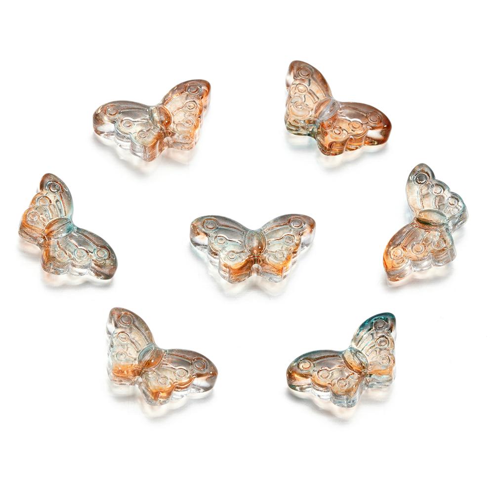 

30Pcs/Lot 8*15mm Transparent Glass Small Butterfly Charms Animal Pendant For Handmade DIY Bracelet Necklace Jewelry Making