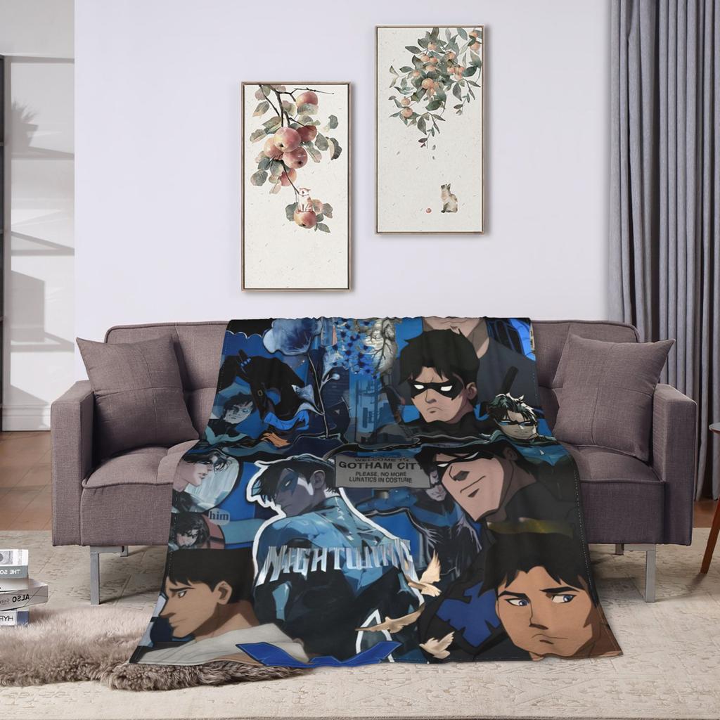 Dicks nightwing Graysons Blankets Soft Aesthetic Plush Bedding Throws For Outdoor Travel Flannel Bedspread Bed Cover