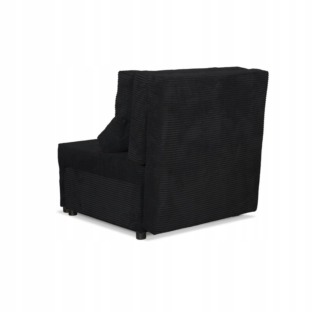 Fold-out Armchair Sleeping Function KIMO Bedding Container Family Furniture Black