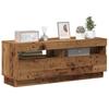 TV Stand with LED Lights Rustic Wood Look 100 x 35 x 40 cm