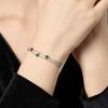 Fashion commuter natural jadeite yang green double row design inlaid women's light luxury versatile bracelet fashion retro jewelry gift