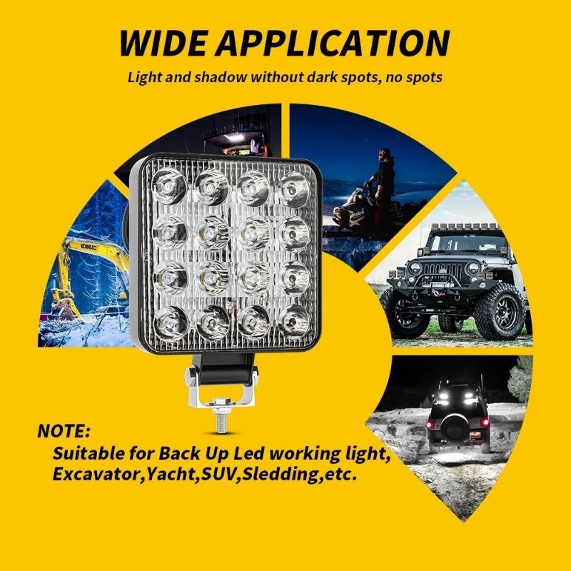1PC LED work light 4 inch square 16 light 48W modified headlight spotlight headlight