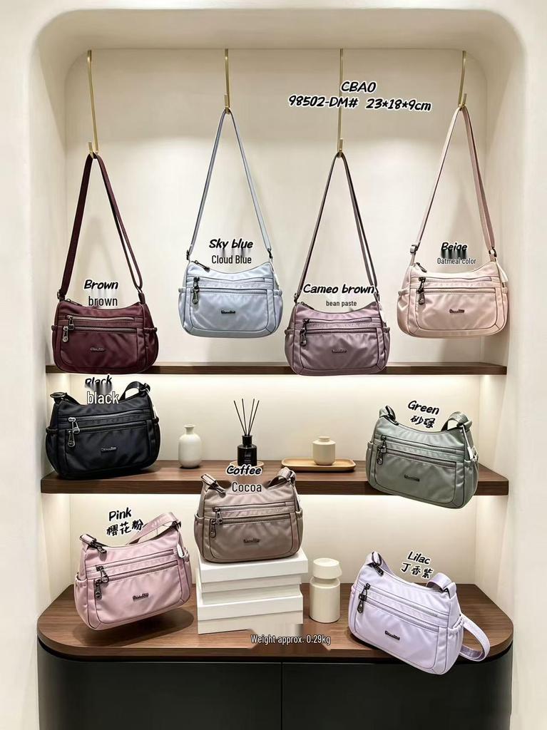 Sac bandoulière imperméable polyvalent et léger en nylon pour femme - Résistant à l'usure avec une grande capacité pour les trajets simples et décontractés