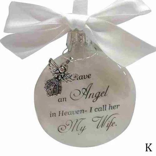 Julgranskulor Minnesprydnad Fjäderboll Ängel i Himlen Minnesprydnad Julgranshängning Till Minne av Mamma Pappa