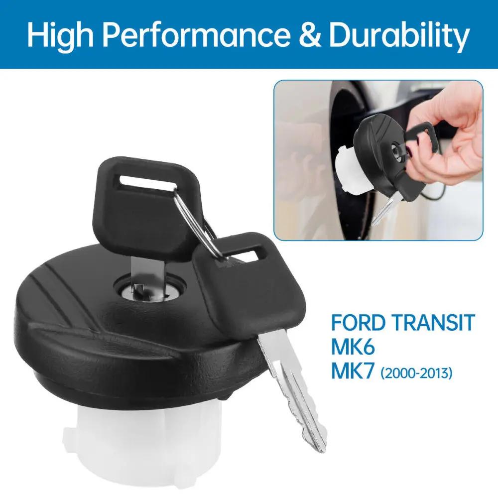 Car Fuel Tank Filler Cap Black Tank Covers With 2 Keys 4411620 For Ford TRANSIT MK7 2006 2007 2008 2009 2010 2011 2012 2013 2014