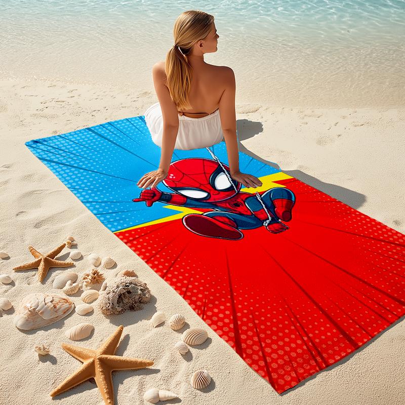 Spider-Man beach towel Outdoor camping Beach towel for vacation swim Outdoor pool Absorbent bath towel