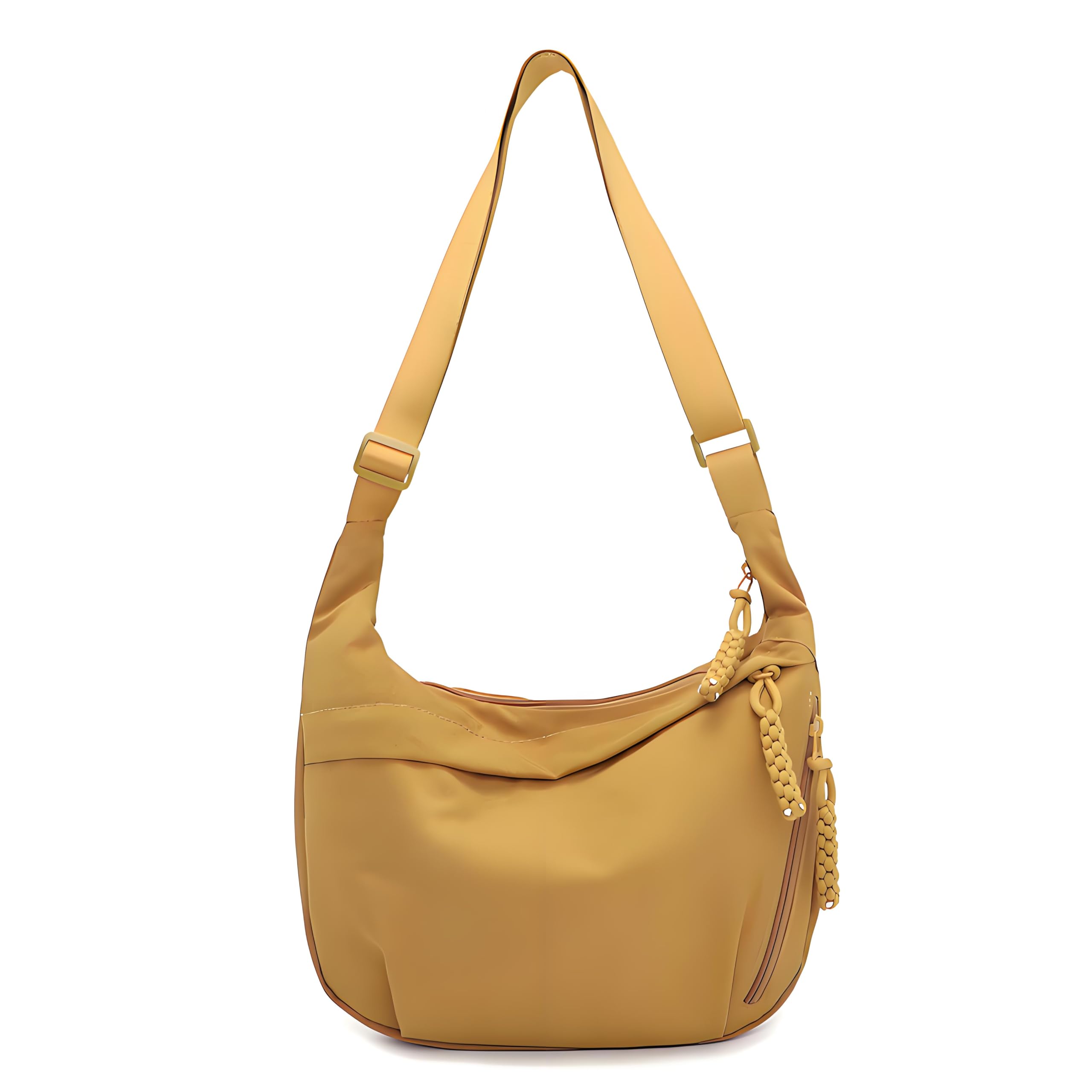 

MR&KB Women s Crescent Moon Shoulder Bag, Lightweight, Multi-Layered, Water-Repellent, Korean-Style, Large Capacity, Multiple Pockets, and Divided