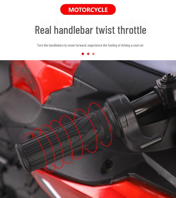 Children's Double-Sized Rechargeable Two-Wheeled Electric Motorcycle with Music