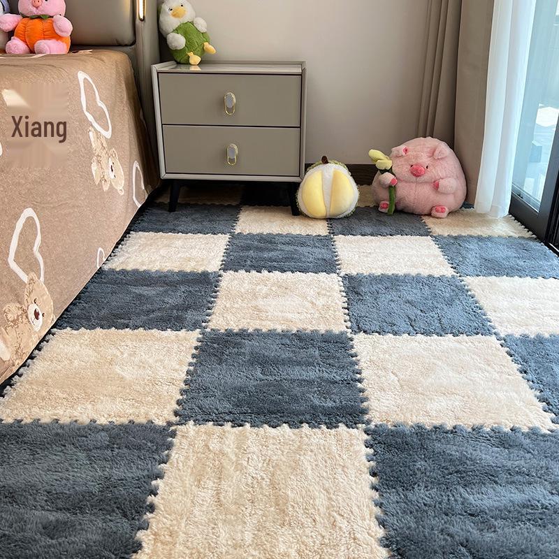 Plush Bedside Rug: Girls' Room Foam Floor Mats, Washable & Stylish