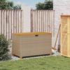VidaXL Boîte de Rangement de Jardin, Coffre à Outils avec Couvercle, Organisateur de Terrasse Patio, Moderne, Beige Résine 366287