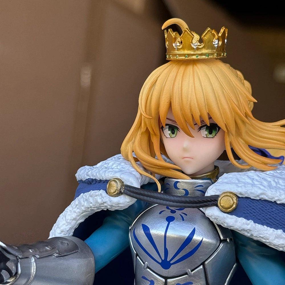 La Saber Artoria Pendragon Action Figure Fate Grand Order Collectible Model Cloak Armor Crown For Fgo Fans Desktop Decoration