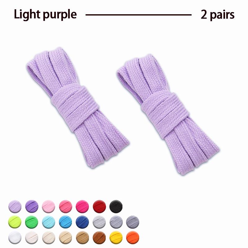 2Pair Flat Cotton Shoelaces Wide Sneaker Replacement Shoe Laces Classic Colored Shoelaces 80/100/120/140/160cm Unisex Shoestring