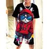 Cartoon Animal Creative Fun Pattern Children's Summer Fashion Comfortable Soft Breathable Short Sleeved Two-piece Set
