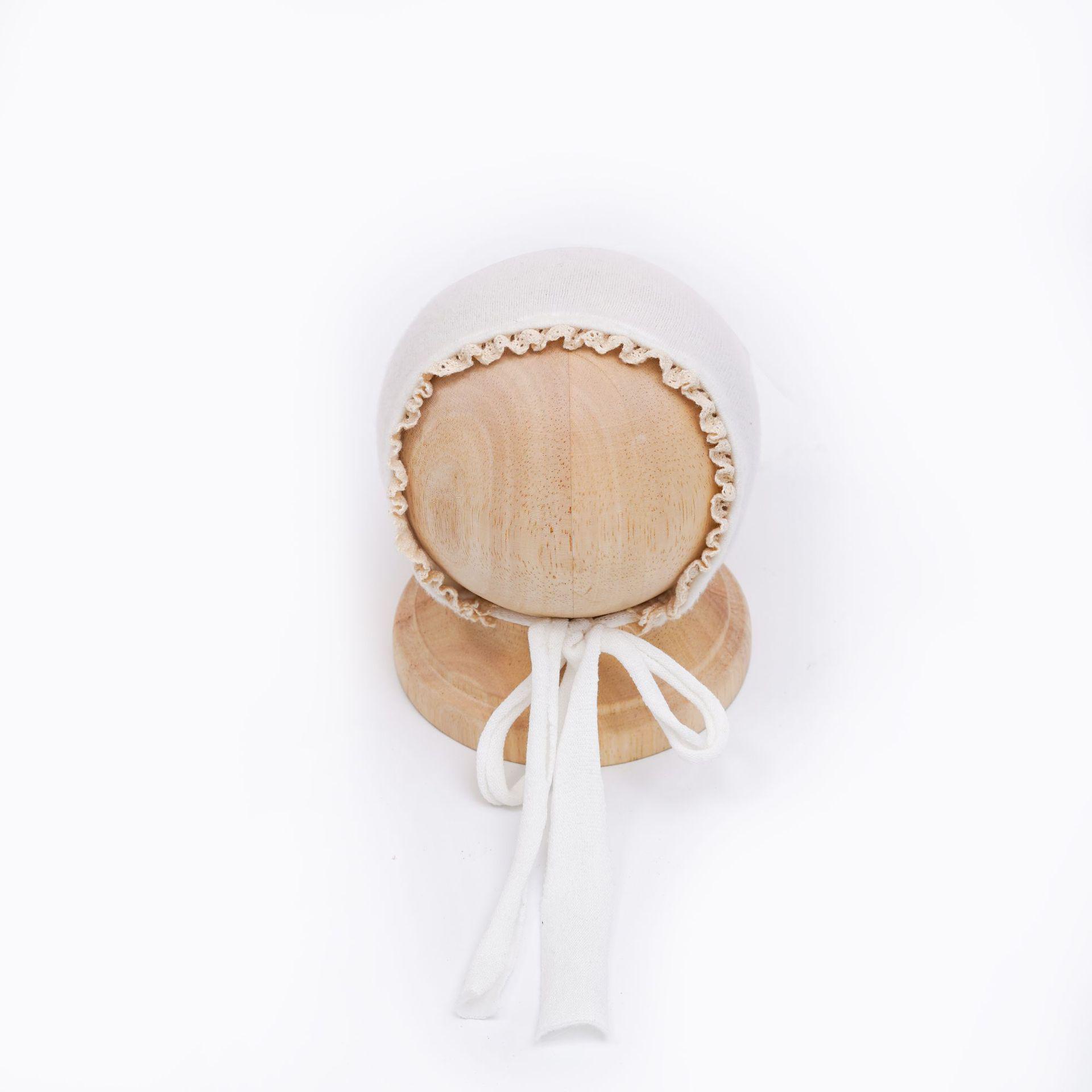 

Кружевная хлопковая вязаная шапочка для новорожденного для фотосессии 0-2 Months