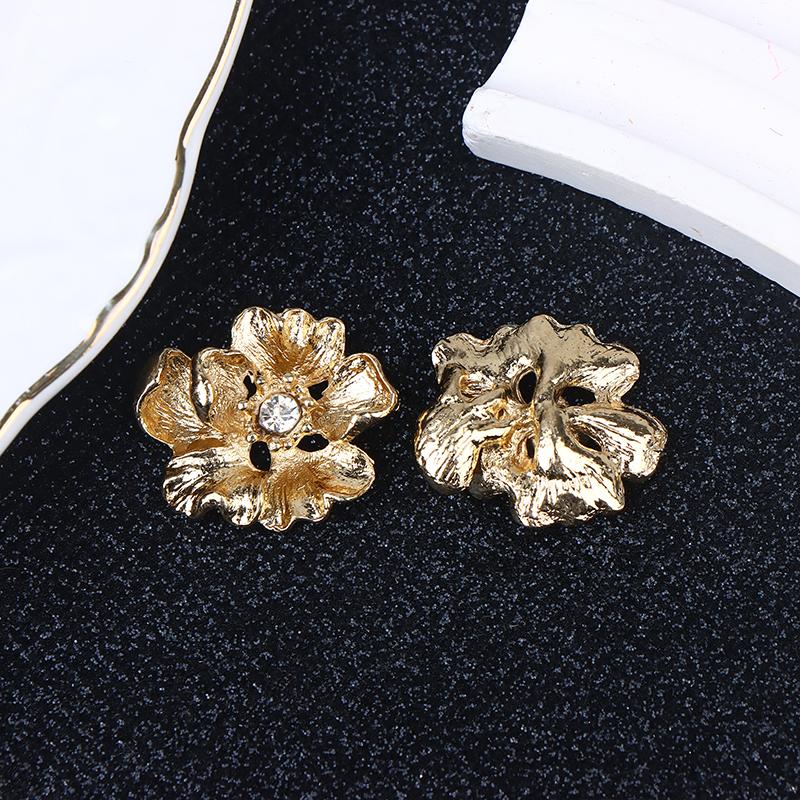 10Pcs Alloy Rhinestone Flower For Diy Jewelry Handmade Craft Making For Hairpin Clothing Bag Decor Accessories