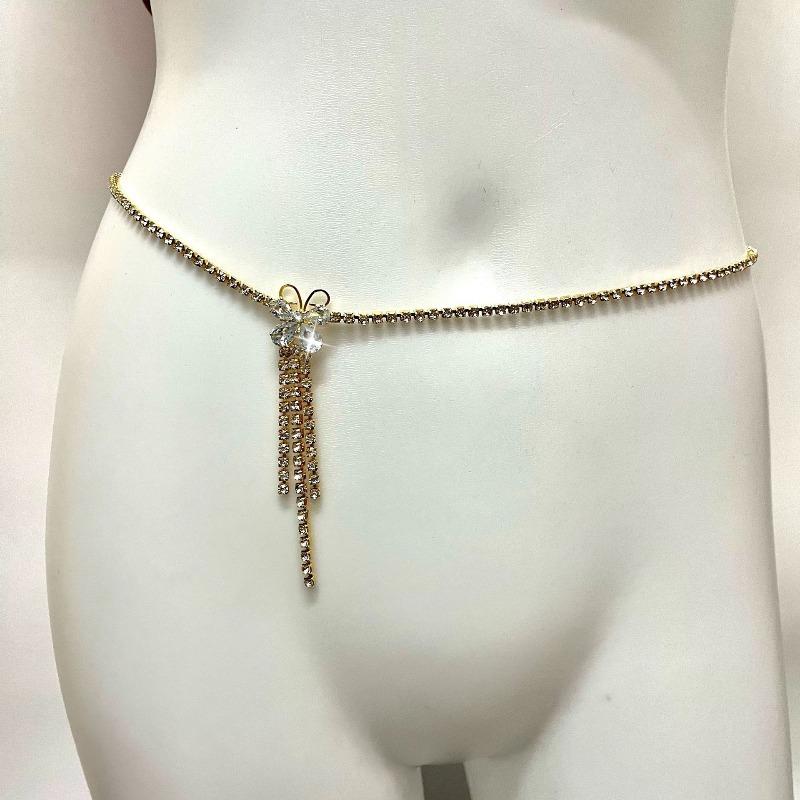 Rhinestone Butterfly Waist Chain Personalized Versatile Zircon Beach Belly Chain Popular Accessories