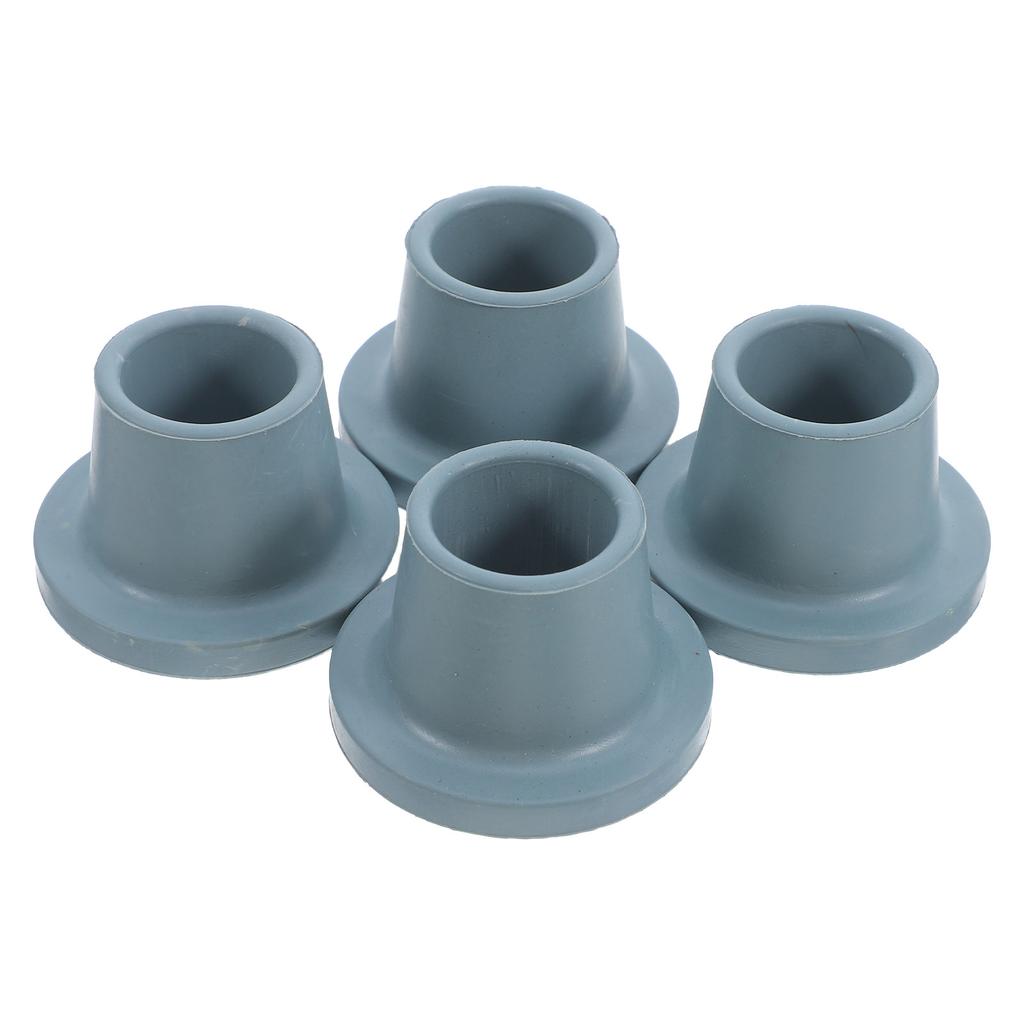 4Pcs Grey Anti-Slip Rubber Leg Tips for Shower Chair Bath Stool Commode Seat Replacement Feet Caps Wear-Resistant Floor