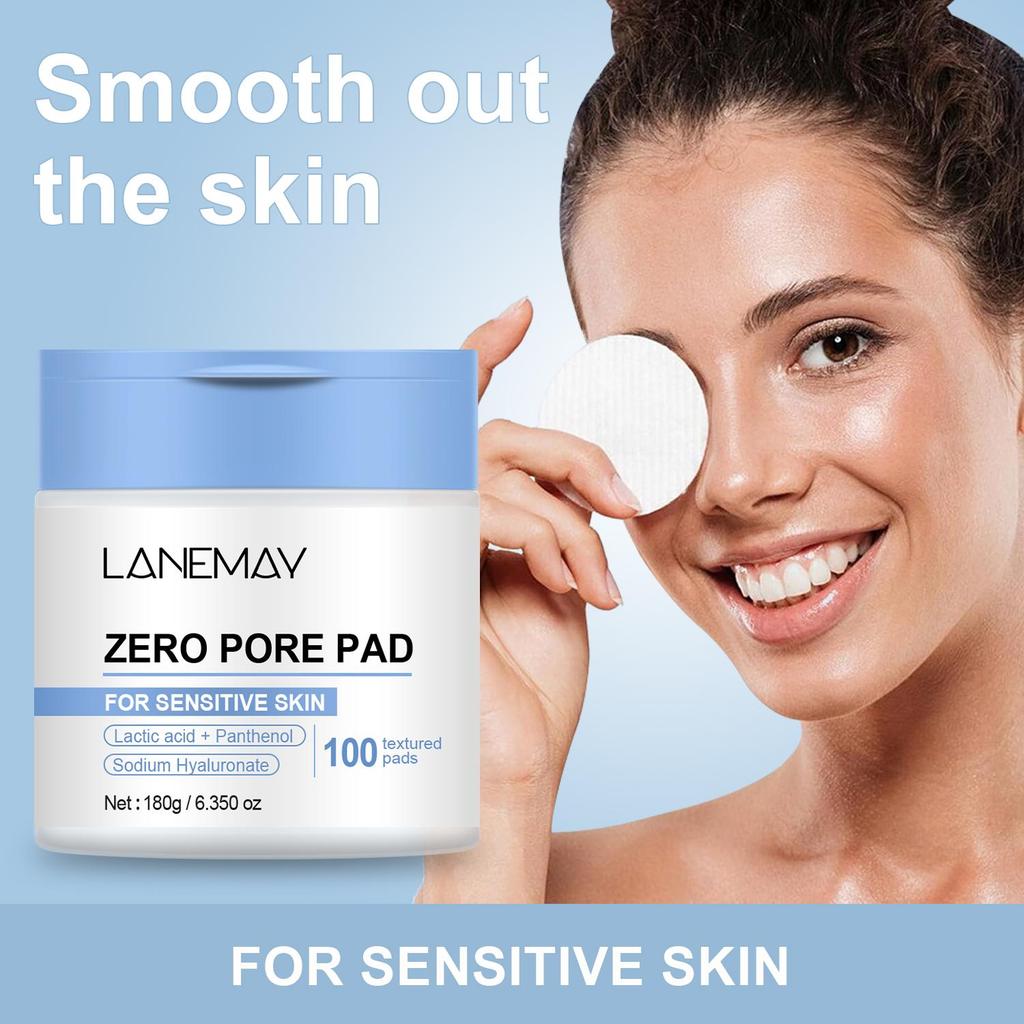Zero Pore Pad - Gently Eliminates Dirt and Excess Oil, Deep Cleanse and Unclog Skin Pores- Facial Cleansing Pads for Sensitive Skin